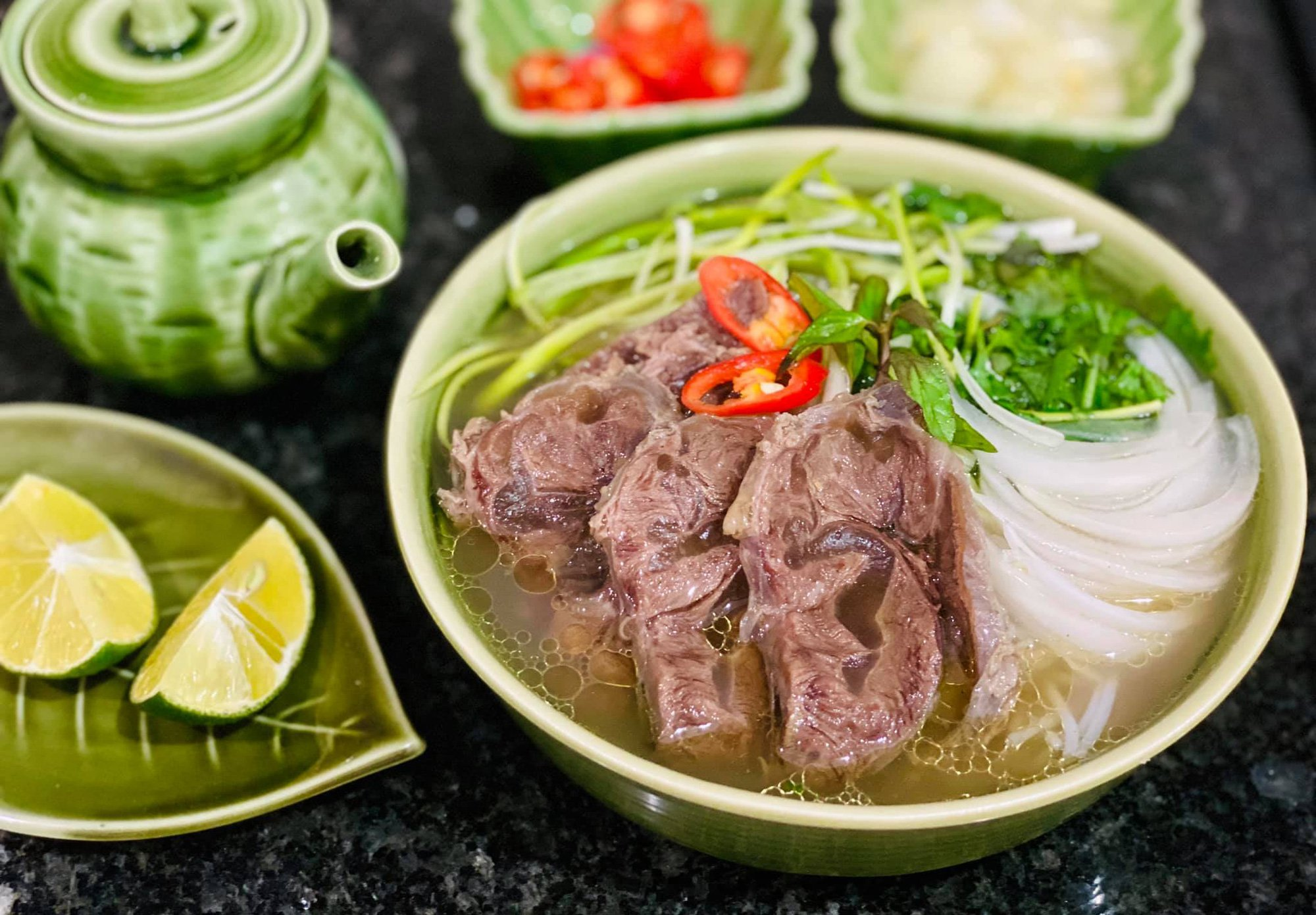 A steaming bowl of Pho in Hanoi