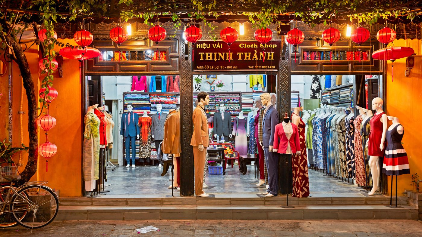 Hoi An fashion displayed outside Ancient Town shops