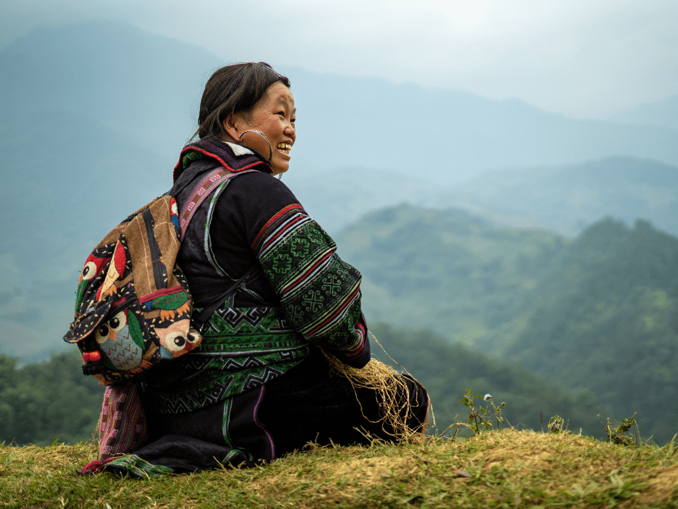 People from Sapa hill tribes in a village