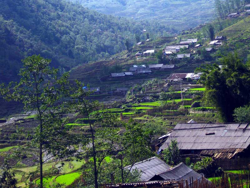 Village scene during Sapa village tours