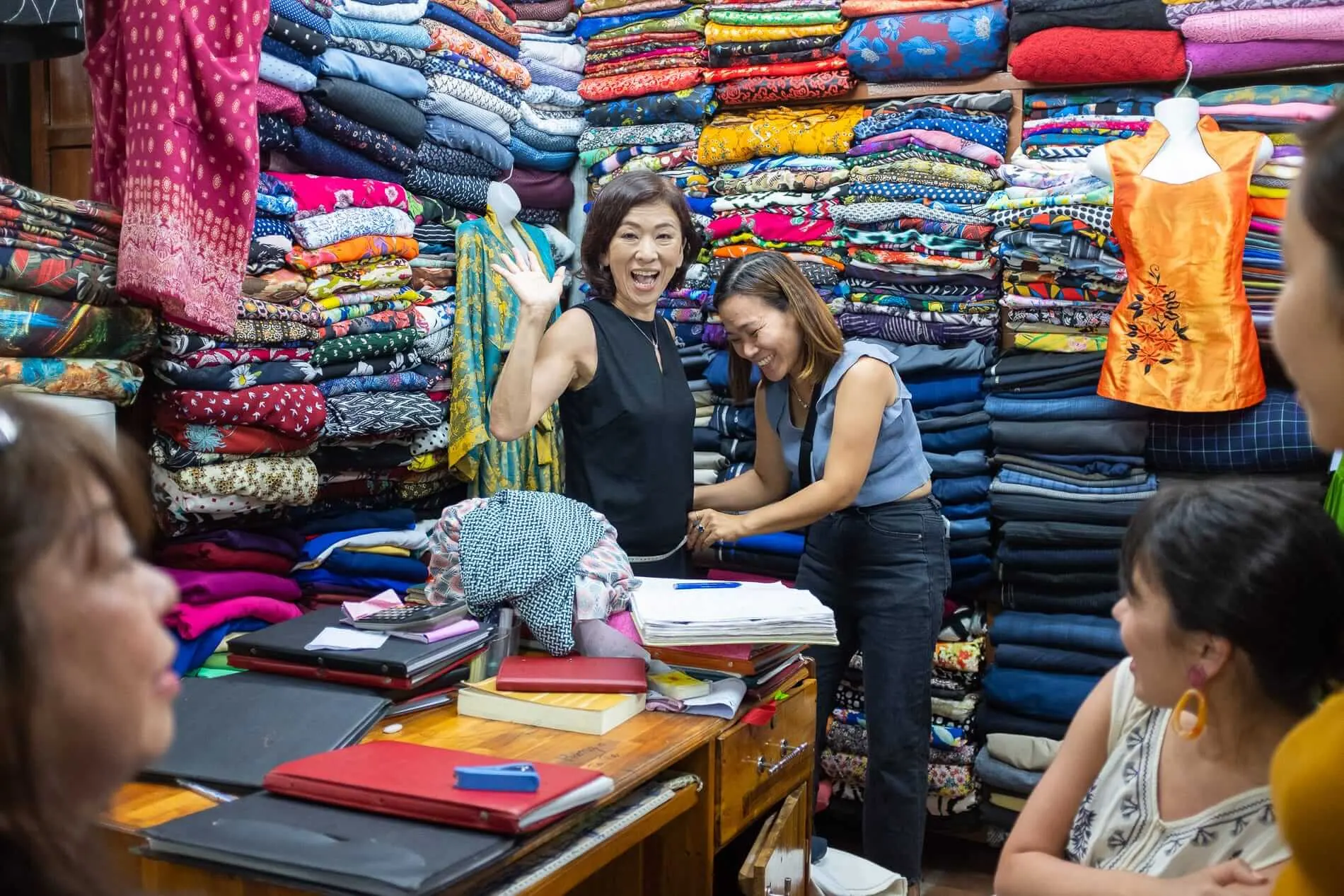 Fabric market in Hoi An Ancient Town shops
