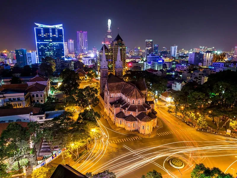 General view of Ho Chi Minh City nightlife