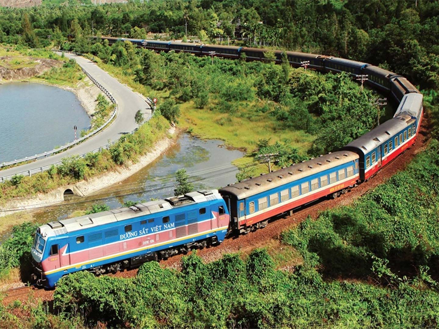Exterior of the Hanoi to Sapa train at night