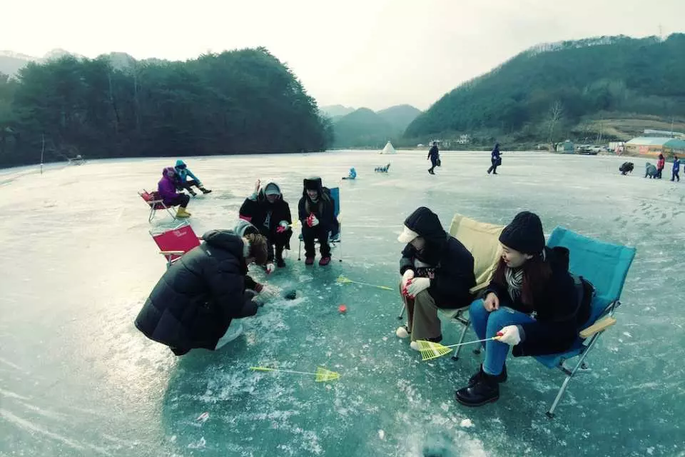 câu cá tại hồ Chuncheon